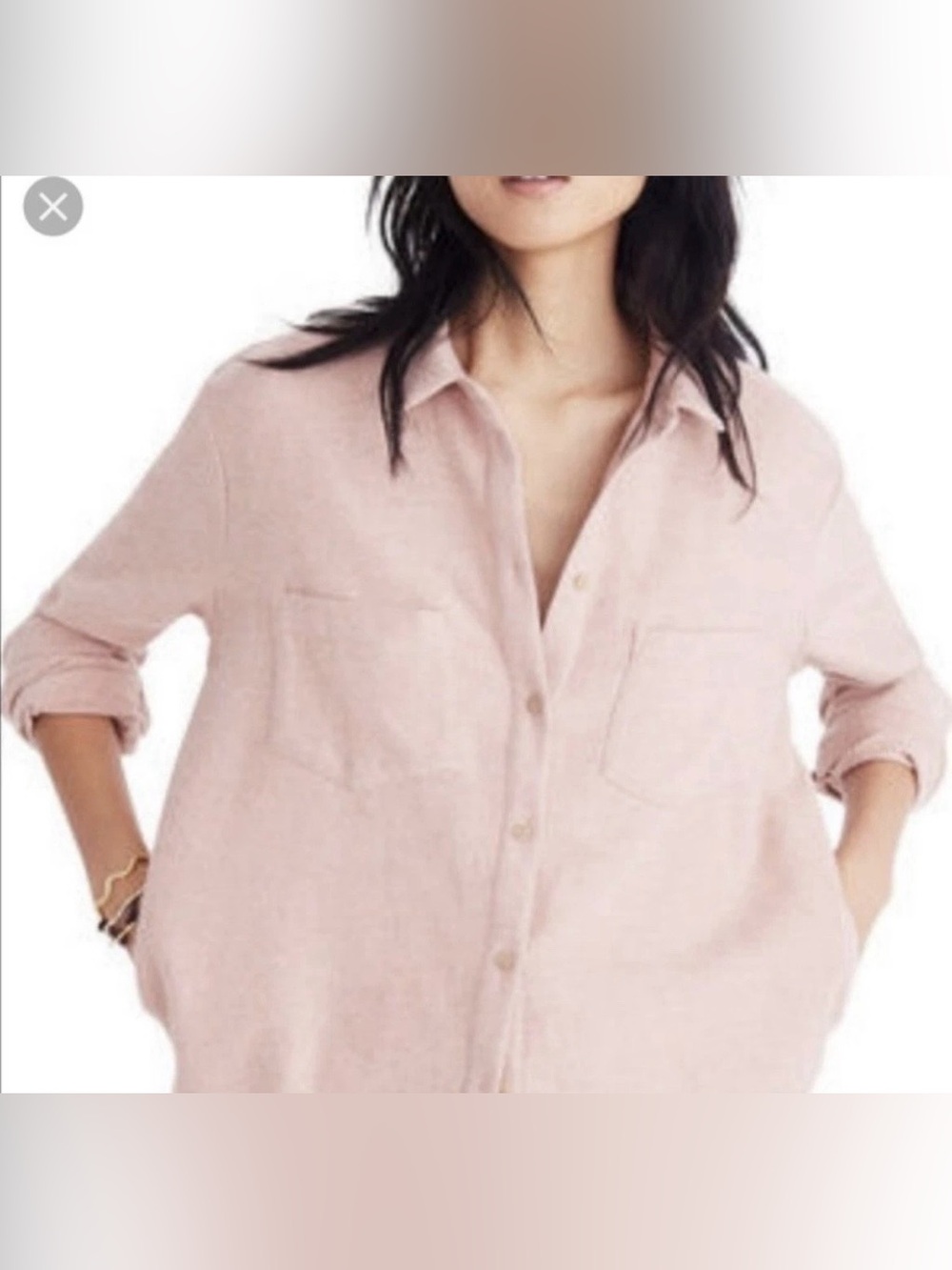 Madewell Flannel Sunday Shirt Pink XXS